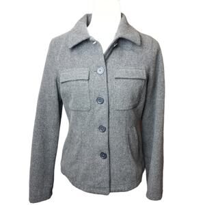 AE0 Womens Fitted Wool Blend Pea Coat  S